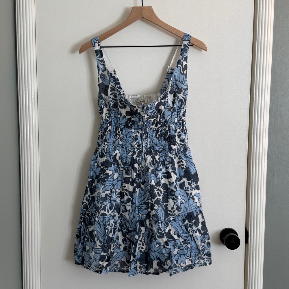 NWT Abercrombie and Fitch Smocked Tie-Front Mini Dress